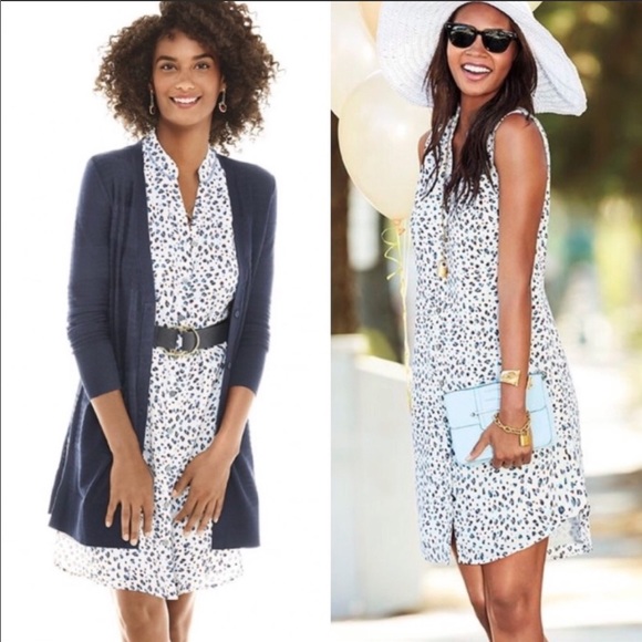 CAbi Dresses & Skirts - CAbi Camilla Leopard Print Button Up Shirt Dress S